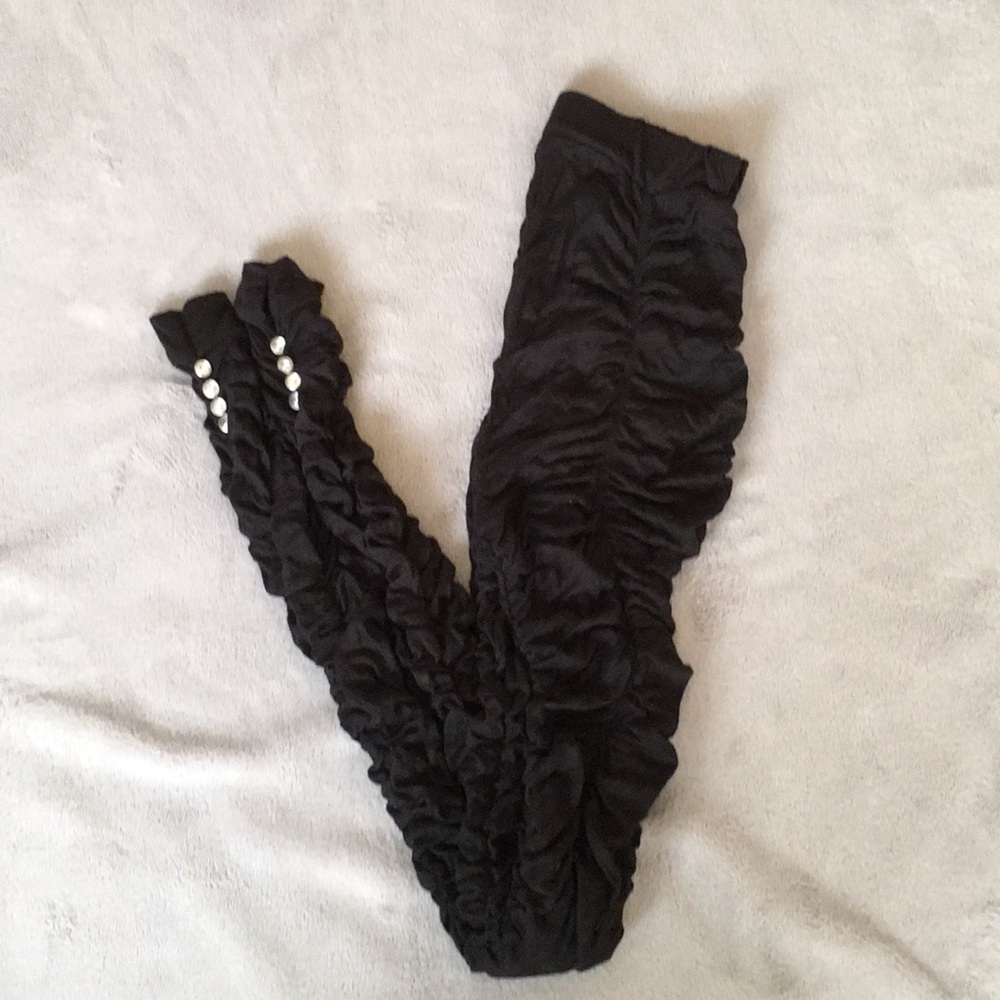 Brand new black stretchy ruffled leggings